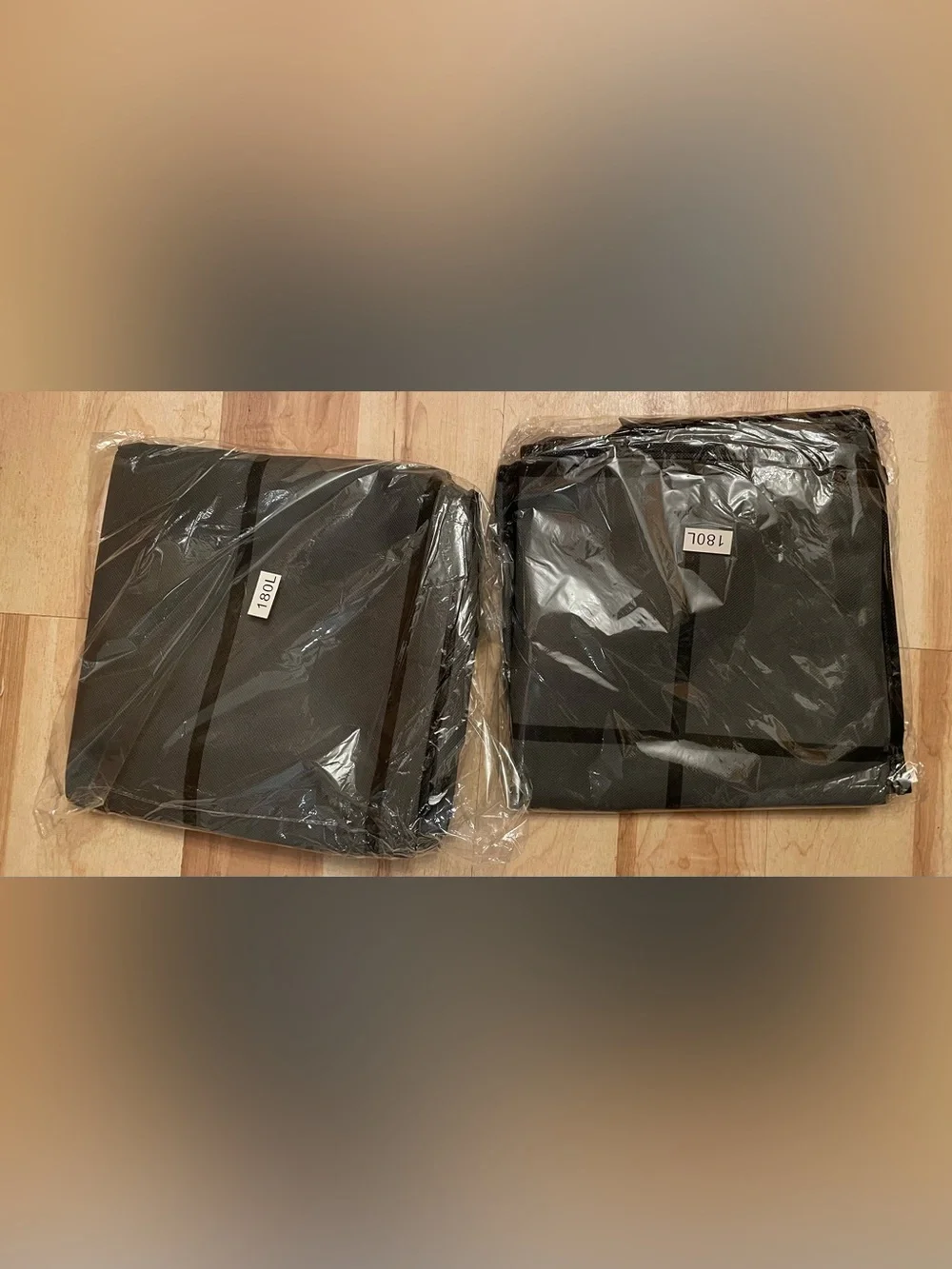Two New on Package XL Foldable Gray and Black Clothes Storage Bags